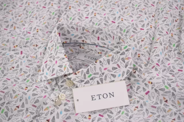 Eton NWT Dress / Sport Shirt Size 16 41 L Contemporary Multicolor Ice Cream