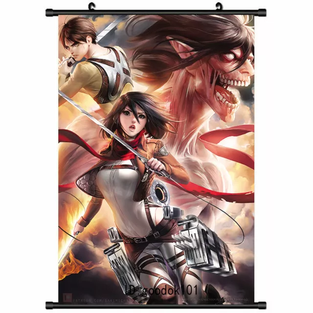 Attack on Titan Home Decor Anime Shingeki no Kyojin Cosplay Wall Scroll  Poster Fabric Painting Mikasa Ackerman 23.6 X 35.4 Inches-140