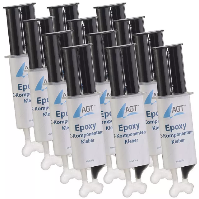 AGT Epoxy 2-Komponenten-Kleber, hohe Belastbarkeit: 23 N/mm², 12er-Pack