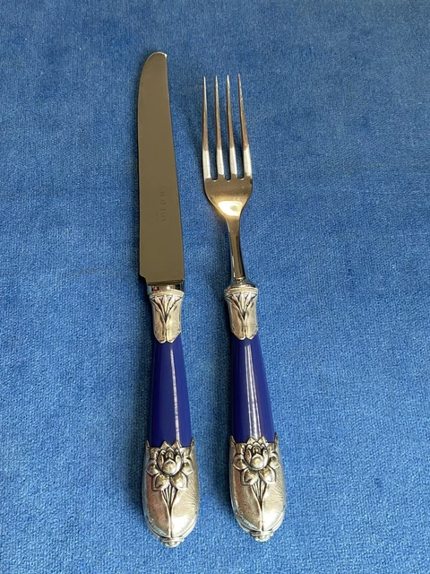 Vintage LAURE JAPY Stainless FORK & KNIFE set 2 piece lot