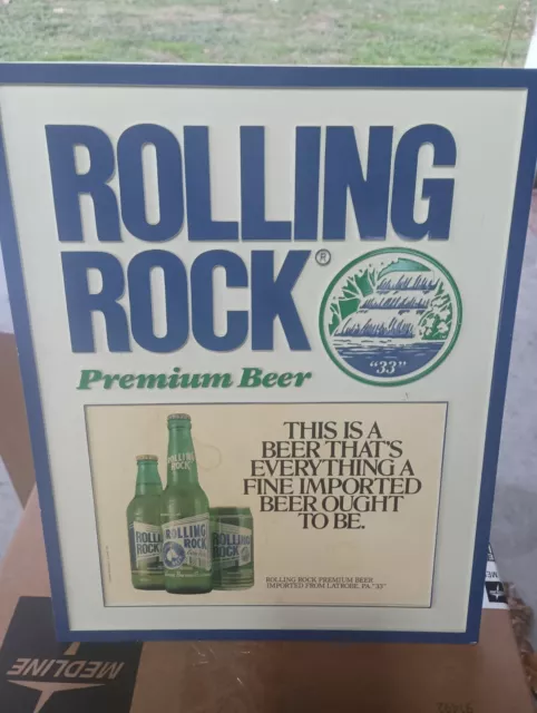 Rolling Rock Extra Pale Premium Beer Plastic Sign 15 x 12” Latrobe Brewing Co PA