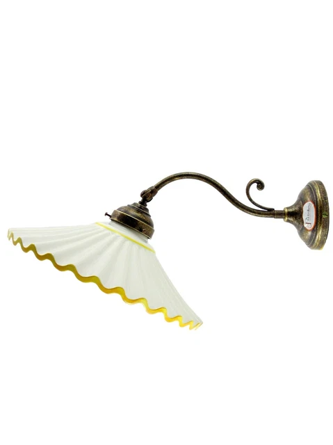 Applique ottone brunito,appliques liberty,lampada da parete,piatto ceramica am33