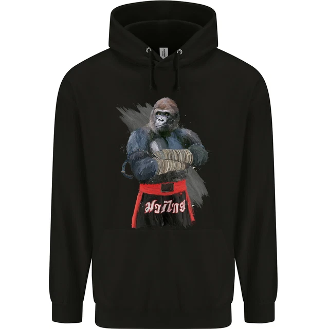 Felpa con cappuccio bambini bambini Gorilla Fighter MMA arti marziali Muay Thai