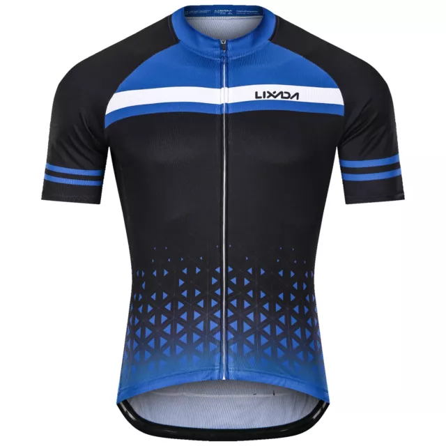 Men Cycling Jersey Set Breathable Quick-Dry Short Sleeve and Padded Shorts Q8J9 2