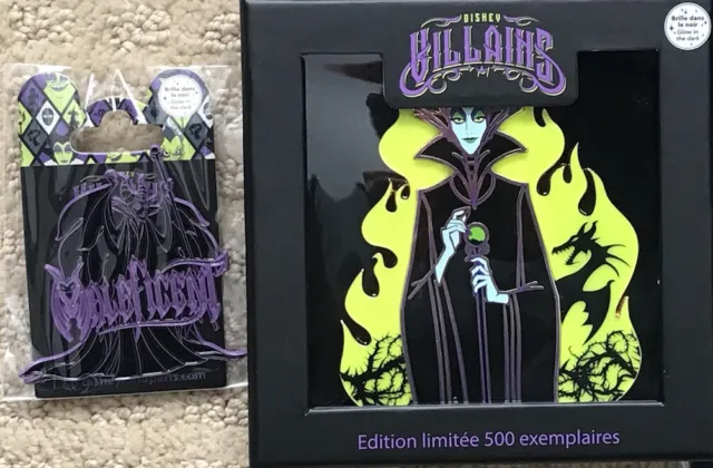 Maleficent Dragon LE Jumbo Disney Pin Alex Maher Villainous Voyage DCL COA  + Box