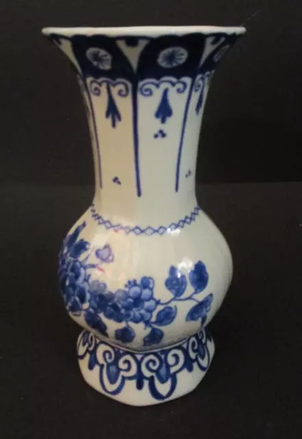 DELFT  Fayence Keramik VASE de porceleyne fles - Blumenmalerei, 13,5 cm Höhe
