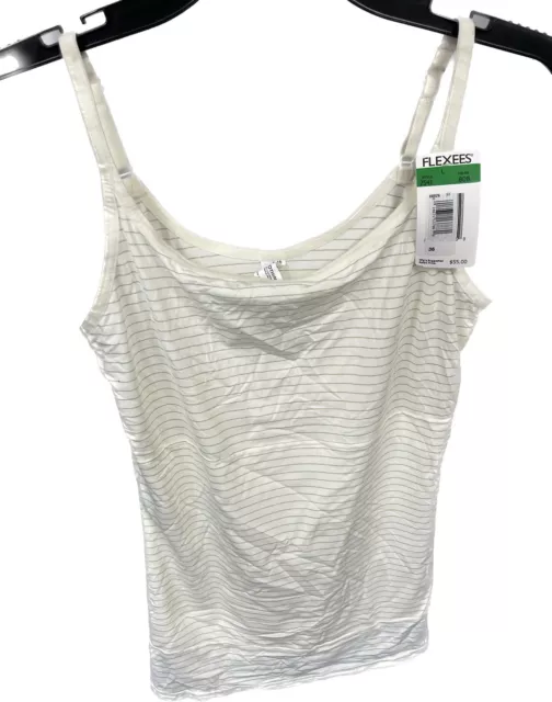 FLEXEES MAIDENFORM INSTANT Slimmer Firm Control Tank Size Large White/Gold  B171 $14.95 - PicClick