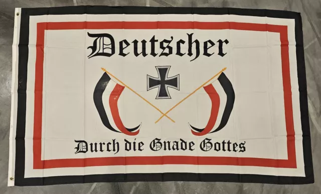 Fahne Flagge Deutsches Reich - Deutscher durch die Gnade Gottes - 90 x 150 cm