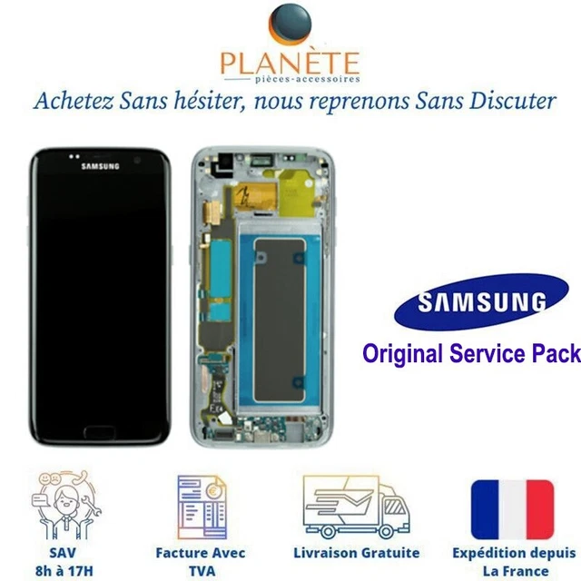 Visiodirect Ecran Complet pour Samsung Galaxy S7 Edge G935F Noir vitre Tactile + LCD + châssis