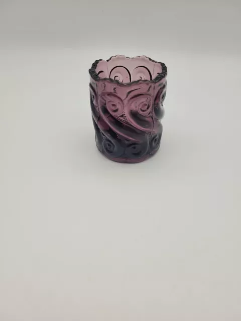 LG Wright S Repeat Amethyst Glass Toothpick Holder