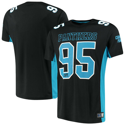 Teal NFL Football Maillot Jersey Shirt Panthers de la Caroline 95 Noir Teal Majestic 