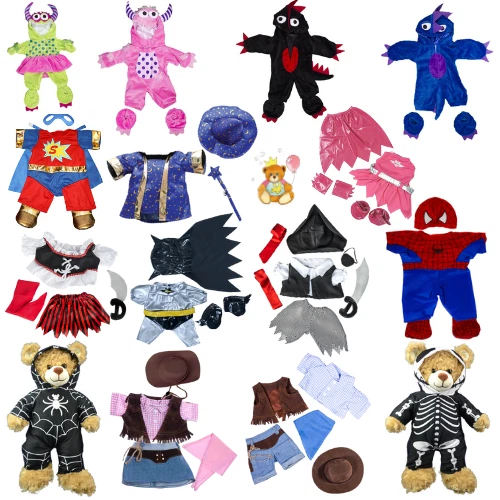 Blue Dinosaur Hoodie & Jeans Outfit For 8 To 10 Inch Teddy Bears - Teddy Mountain