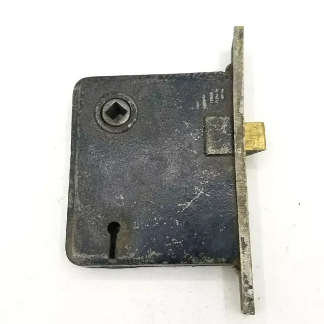 Vintage Cast Iron Door Mortise Lock Salvage Hardware Skeleton Key hole  B152 2