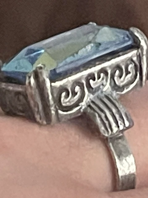 Ancienne Bague Argent Massif Et Belle Pierre Magnifique!