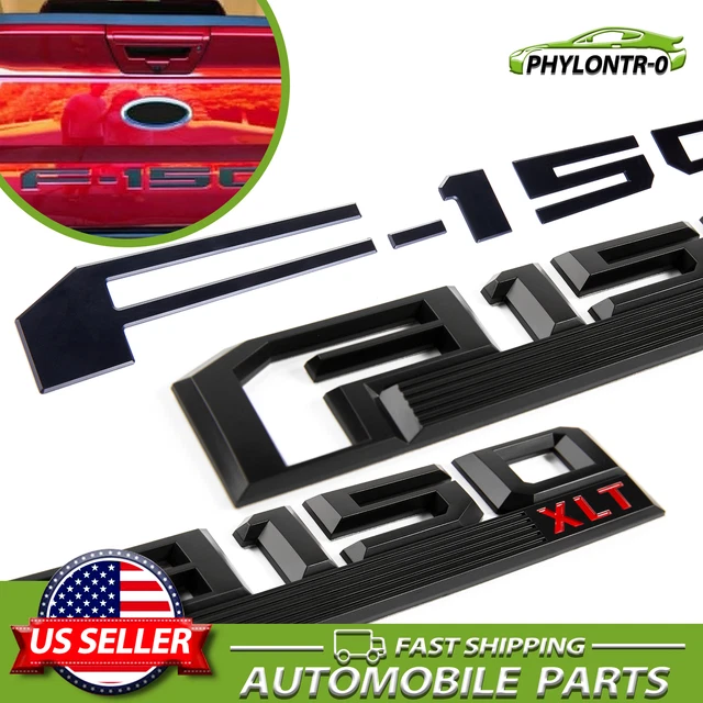 3PCS Rear Tailgate Insert Letter For F-150 XLT 2018-2020 Fender Side Emblem Set