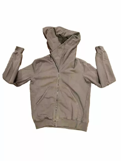 Rick Owens DRKSHDW Mountain Hoodie Asymmetric Full Zip Sweatshirt Jacket Gray SM