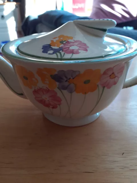 E Radford Art Deco Handpainted Floral Teapot. Rare! 3