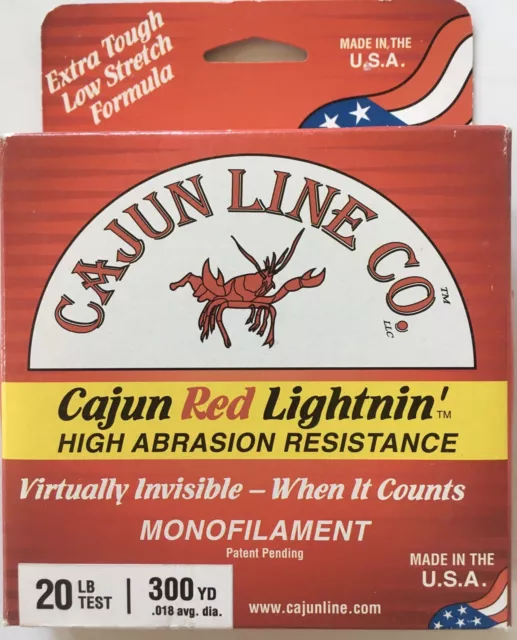 NEW CAJUN LINE Red Lightnin' Fishing Line 300 yd - 20 Lb Pound