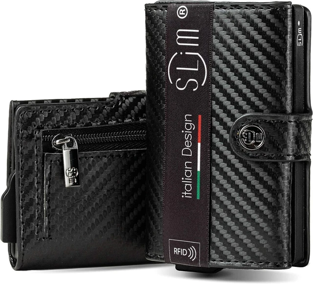 Portafoglio Slim Porta Carte Uomo In Pelle PU | Custodia Sottile Per Credito E Bancomat - Foto 5