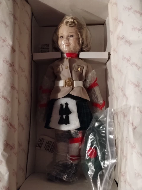 NIB Danbury Mint Shirley Temple 14" Wee Willie Winkie Doll Scottish Kilt COA
