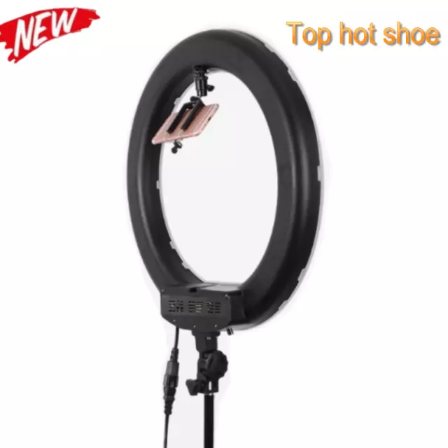 18" LED Ring Light Kit with Stand & Ball Head Dimmable 5500K for Makeup Camera 3