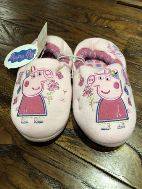 Pantofole rosa ufficiali per la cura materna Peppa Pig taglia 10jnr scarpe bambini nuove con etichette