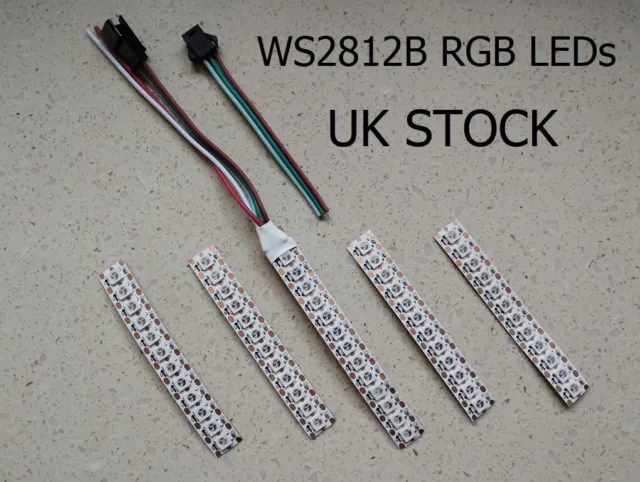 5 x 12 LED Strips 5V WS2812B 5050 RGB 144/m for Arduino, Rasp Pi, Freepost