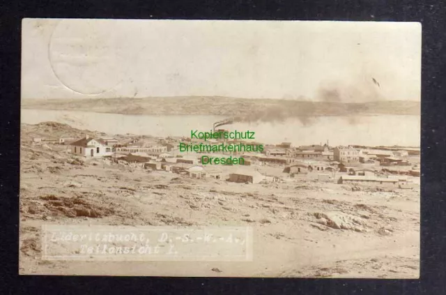 126669 AK DSW Südwestafrika Fotokarte Lüderitzbucht 1908 Panorama viele Details