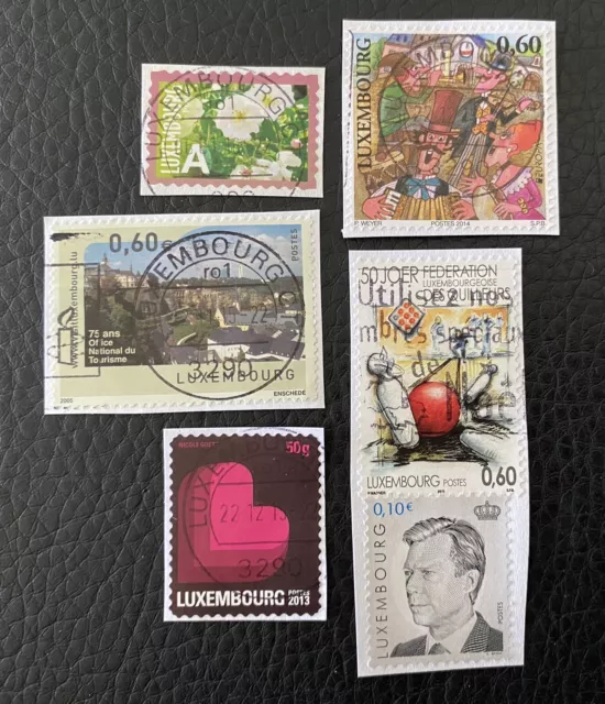 Lot de 6 timbres du Luxembourg année diverses - Sur Frag. Stamps D5