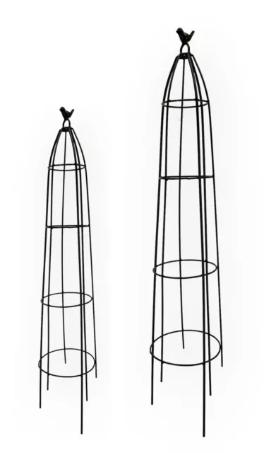 Metall Rankhilfe Obelisk schwarz Blumen-Stütze Rank-Säule Kletterhilfe Rankturm