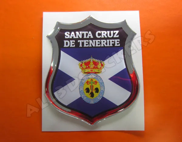 Pegatina Emblema 3D Relieve Bandera Sta. Cruz Tenerife - Todas las Banderas