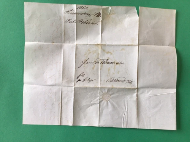 Braunschweig 1864 entire letter cover   Ref A4686