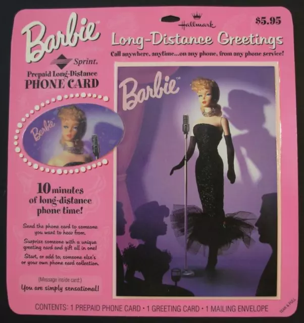 10m Barbie & Mikrofon: Oval Geformt Phonecard & Grußkarte Versiegelt Handy Karte