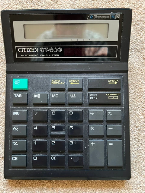 VINTAGE CITIZEN CT 600 CT600 10 Digit Solar Battery Desktop