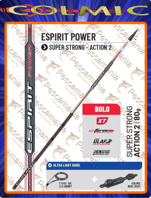 Colmic Rute ESPIRIT Power Bolognesefischen Super Strong Pontonchutz 80gr MT 5.00