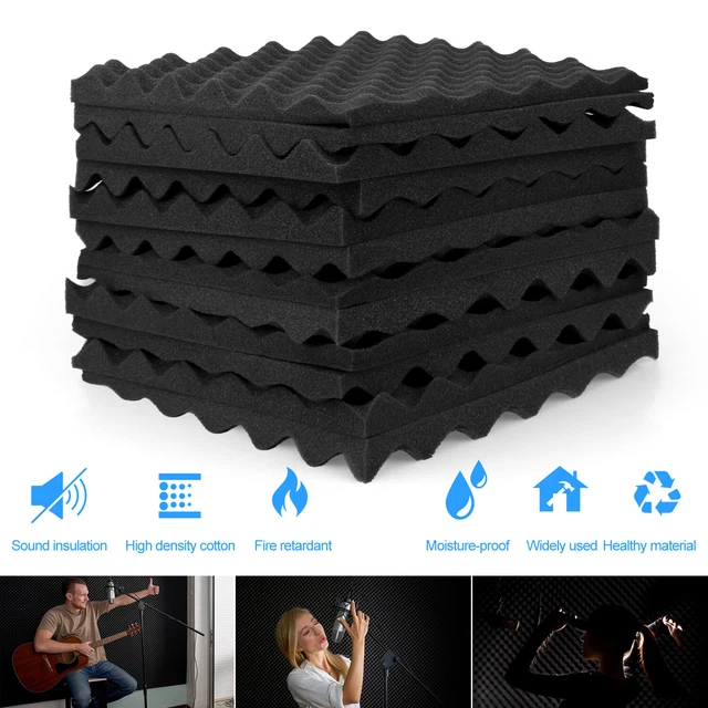 ACOUSTIC FOAM PANELS Soundproofing Wall Panels Sound Absorbing 12'X12 ...