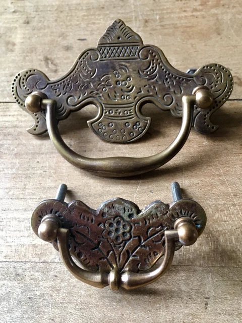 Maniglia con anello pendente 09234 Ottone Antico - Ferramenta Spanò