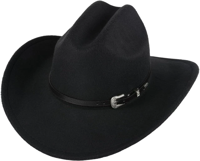 thumbnail image 2 of TrendsBlue Classic Solid Color Felt Fedora – Panama Cowgirl Cowboy Style Hat, Unisex One Size 2 of 4