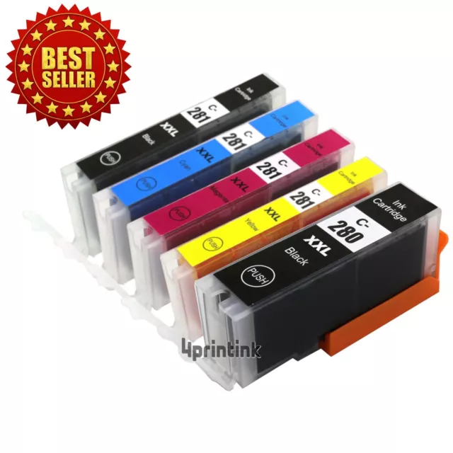 5PK PGI-280 XXL CLI-281 XXL Ink for Canon PIXMA TS6120 TS6220 TS8120 TR7520