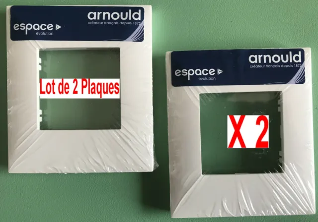Arnould EVOLUTION,Lot de 2 Plaques Blanches,Enjoliveur Blanc ,Prise,Interrupteur