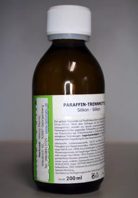 ParaffinTrennmittel für Kautschuk (200 ml) Silikon -Silikon