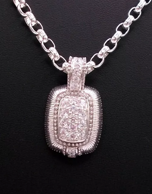 JUDITH RIPKA Diamonique Pendant Enhancer 925 Sterling 1 1/2" JUDITH RIPKA Diamonique Pendant Enhancer 925 Sterling 1 1/2"