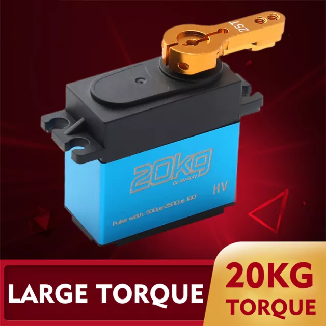 20KG Digital Servo Metal Gear Servo for 1/8 1/10 1/12 Scale RC Cars Robot Boat