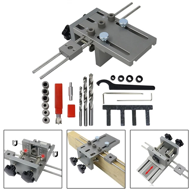 1 set Doweling Jig 3 in 1 6/8/10 mm pezzo di ricambio regolabile buona qualità