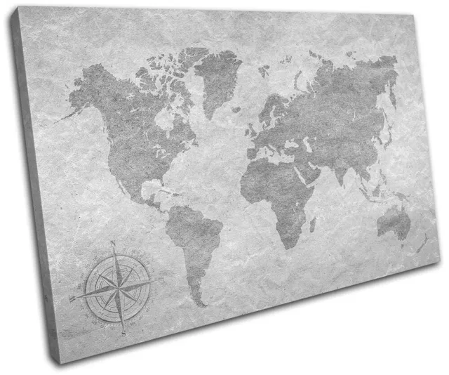 World Atlas Grunge Abstract Maps Flags SINGLE TOILE murale ART Photo Print