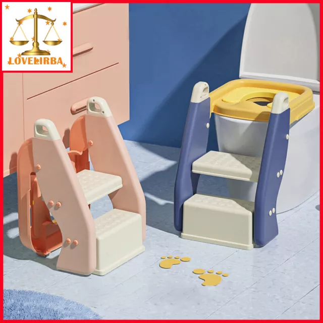 Ladder Safety Kid Non Slip Toddler Potty Training Step Stool Toilet Seat KPE2239