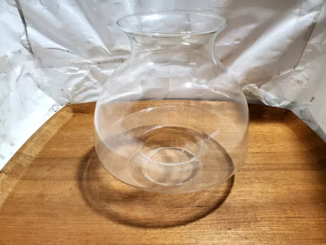 Vintage Flared Glass Oil Hurricane Lamp Chimney Globe Shade 7"X 6 1/2" X 3"