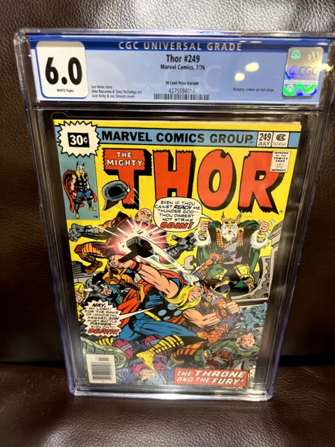 30 CENT PRICE VARIANT- The Mighty THOR #249 CGC 6.0 FINE, 1976, RARE HUGE SALE
