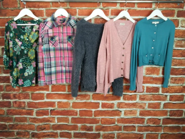 Girls Bundle Age 8-10 Years Next M&S Fluffy Sweater Shirt Cardigan Check 140Cm