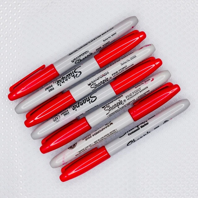 Sharpie Fine Point Used Red Permanent Markers/Pens - Lot Of 7 - #11A